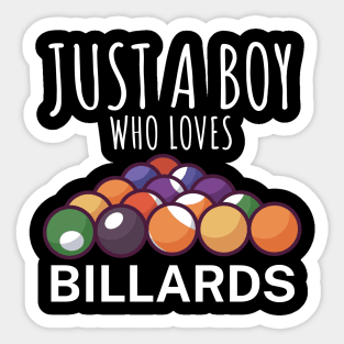 Just a boy who loves billards Sticker
